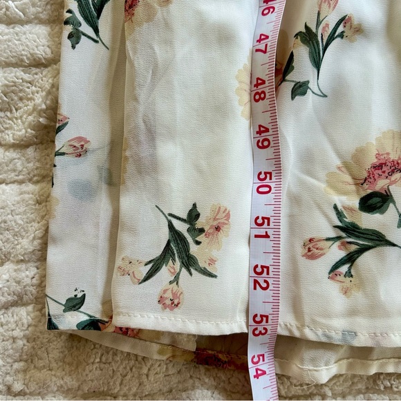 Lulu's White smocked Ruffled Off-Shoulder Maxi Dress floral romantic boho - Picture 11 of 11